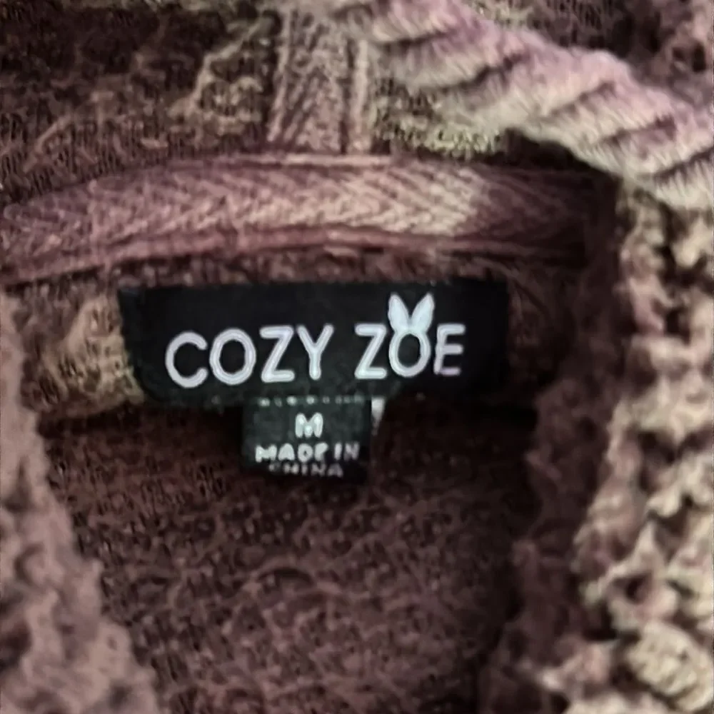 Cozy Zoe Women's Furry Pullover Hoodie Brown Size Medium with Teddy Bear Ears